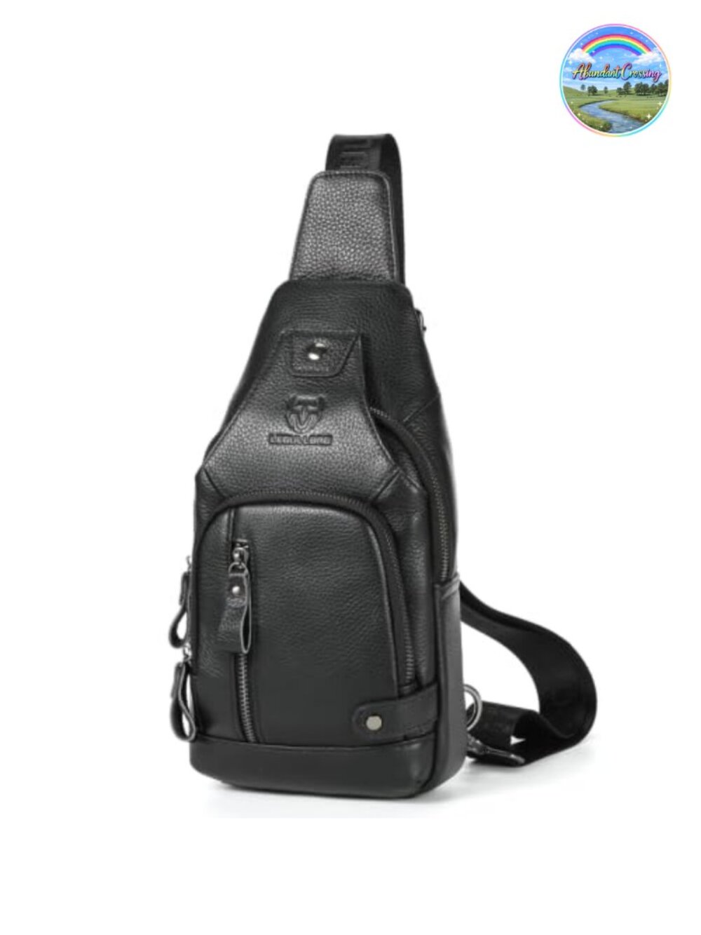 Genuine Leather Sling Bag Men Crossbody Shoulder Chest Backpack